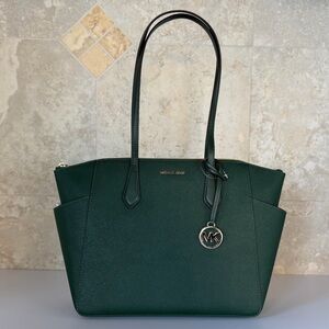 Michael Kors Marilyn LG Shoulder Tote Bag Dark Green